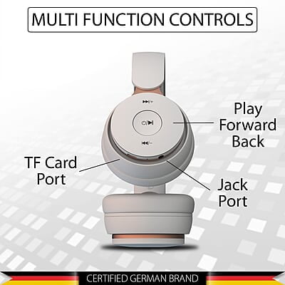 Blaupunkt BH01 Bluetooth Wireless On Ear Headphones with 18 Hrs* Playtime I Passive Noise Reduction I TF Card Slot & Built-in FM I 40MM Drivers & Soft Padded Ear Cushions Blaupunkt BH01 Bluetooth Wireless On Ear Headphones with 18 Hrs* Playtime I Passive Noise Reduction I TF Card Slot & Built-in FM I 40MM Drivers & Soft Padded Ear Cushions