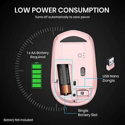 Portronics Toad 23 Wireless Optical Mouse with 2.4GHz, USB Nano Dongle, Optical Orientation, Click Wheel, Adjustable DPI Portronics Toad 23 Wireless Optical Mouse with 2.4GHz, USB Nano Dongle, Optical Orientation, Click Wheel, Adjustable DPI