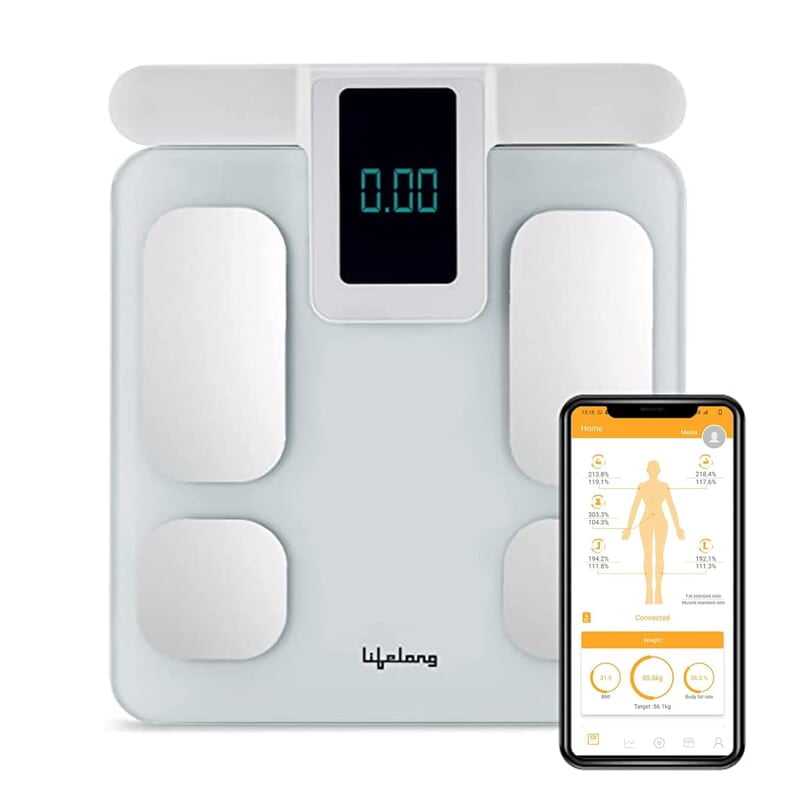Lifelong 8 electrode Smart Body Fat Scale With weight display and Bmi on handle Lifelong 8 electrode Smart Body Fat Scale With weight display and Bmi on handle
