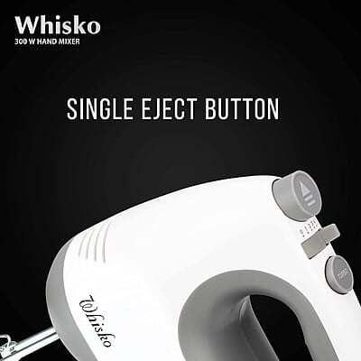 Havells Whisko 300 watt Hand Mixer with Single Eject Button, 5 Speed Turbo Function, Stainless Steel Hooks Havells Whisko 300 watt Hand Mixer with Single Eject Button, 5 Speed Turbo Function, Stainless Steel Hooks