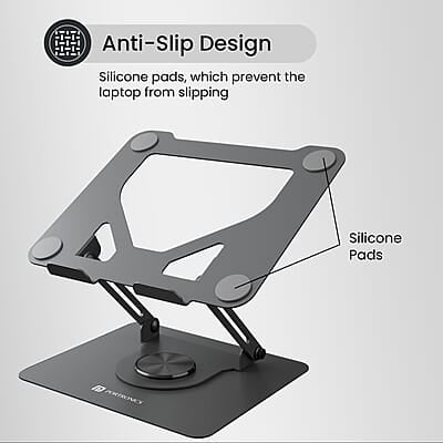 Portronics My Buddy K11 Metal Laptop Stand with 360° Rotation, Height & Angle Adjustable, Foldable Design Portronics My Buddy K11 Metal Laptop Stand with 360° Rotation, Height & Angle Adjustable, Foldable Design