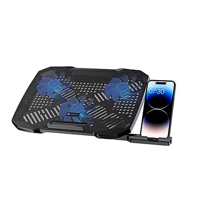 Portronics My Buddy Air 4 Laptop Cooling Pad with Triple Cooling Fans, Multi-Level Height Adjustable, Mobile Holder