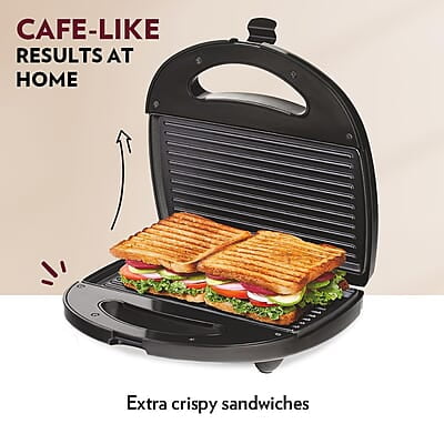 Borosil Neo Grill 2.0, 750 Watt, Bread Sandwich Maker, Makes 2 Sandwiches, Non-stick Grill plates opens 105°, For Snacks and Breakfast Borosil Neo Grill 2.0, 750 Watt, Bread Sandwich Maker, Makes 2 Sandwiches, Non-stick Grill plates opens 105°, For Snacks and Breakfast