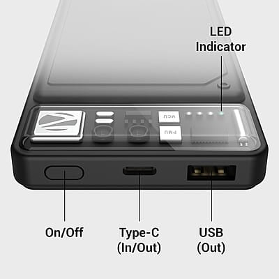 ZEBRONICS MW61 Wireless Power Bank, 10000 mAh, Rapid Charge, Built-in Wireless Charging Pad, Outputs - 22.5W Wired | 15W Wireless, Type C PD 3.0, LED Indicator