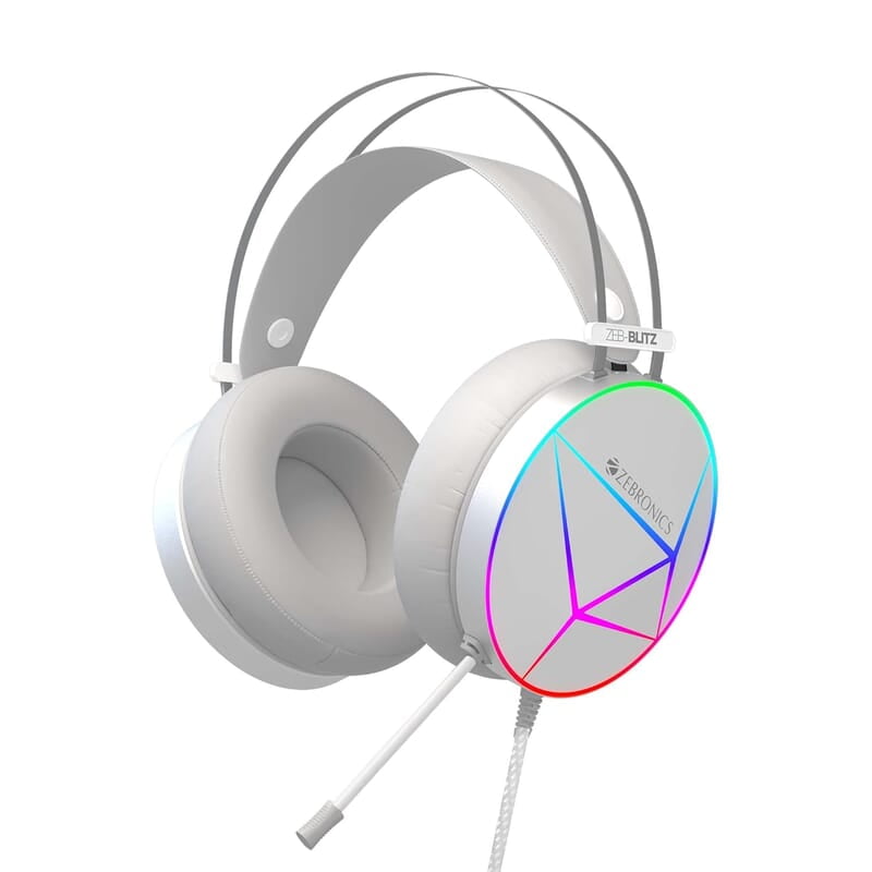 ZEBRONICS Zeb-Blitz USB Gaming Wired On Ear Headphones with Mic with Dolby Atmos, RGB Led, Windows Software, Simulated 7.1 Surround Sound, 2.4 Meter Braided Cable Flexible Padded Ear Cushions ZEBRONICS Zeb-Blitz USB Gaming Wired On Ear Headphones with Mic with Dolby Atmos, RGB Led, Windows Software, Simulated 7.1 Surround Sound, 2.4 Meter Braided Cable Flexible Padded Ear Cushions