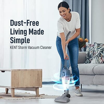 KENT Storm Vacuum Cleaner 600W Cyclone5 Technology and HEPA Filter Bagless Design Ideal for Floors, Curtains, Carpets, Sofa Grey KENT Storm Vacuum Cleaner 600W Cyclone5 Technology and HEPA Filter Bagless Design Ideal for Floors, Curtains, Carpets, Sofa Grey
