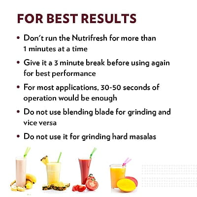 Borosil NutriFresh Portable Mini-Blender & Grinder, 500 ml Blending Jar, 300 ml Chutney Jar, For Blending Smoothies & Chutneys, Dry Grinding Spices, Black, 400 W