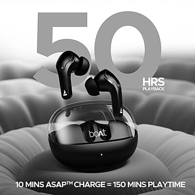 boAt Airdopes 311 Pro w/Up to 50 HRS Playtime, ASAP Charge(10min=150 Mins), Dual Mics w/ENx Tech, Transparent ID, 50 ms Low-Latency Beast Mode, IPX4 Truly Wireless in Ear Earbuds boAt Airdopes 311 Pro w/Up to 50 HRS Playtime, ASAP Charge(10min=150 Mins), Dual Mics w/ENx Tech, Transparent ID, 50 ms Low-Latency Beast Mode, IPX4 Truly Wireless in Ear Earbuds