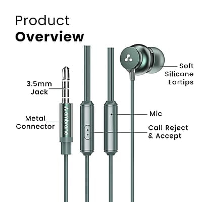 Ambrane Stringz 38 Wired Earphones with Mic, Powerful HD Sound with High Bass, Tangle Free Cable, Comfort in-Ear Fit, 3.5mm Ambrane Stringz 38 Wired Earphones with Mic, Powerful HD Sound with High Bass, Tangle Free Cable, Comfort in-Ear Fit, 3.5mm
