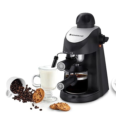 Wonderchef Regenta Espresso Coffee Maker, 5-bar with Steamer, Make Espressos, Cappuccinos & Lattes at Home