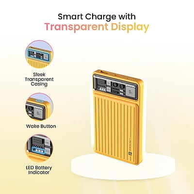 Portronics Luxcell Mini 10K Advanced 10000 mAh Smallest Power Bank with 22.5W Max Output