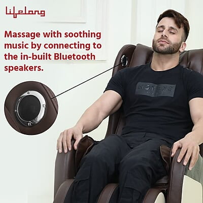Lifelong LLM549 Full Body Massage Chair with Recliner and powerful 3D Back, Leg and Foot Rollers for Massage for Home