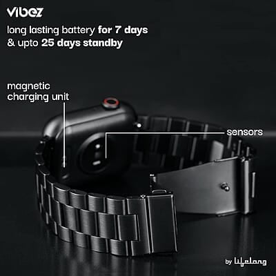 Vibez by Lifelong Hype Men Smartwatch with Bluetooth Calling Multiple Straps (VBSWM306 Vibez by Lifelong Hype Men Smartwatch with Bluetooth Calling Multiple Straps (VBSWM306