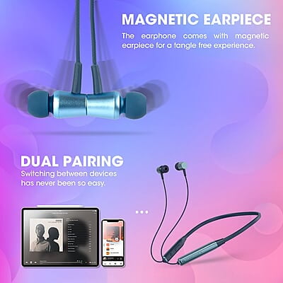 ZEBRONICS Zeb-Evolve BTv5.0, Voice Assistant, Rapid Charge, Dual Pairing, Call Function, Magnetic Earpiece Bluetooth Wireless in Ear Earphones with Mic ZEBRONICS Zeb-Evolve BTv5.0, Voice Assistant, Rapid Charge, Dual Pairing, Call Function, Magnetic Earpiece Bluetooth Wireless in Ear Earphones with Mic