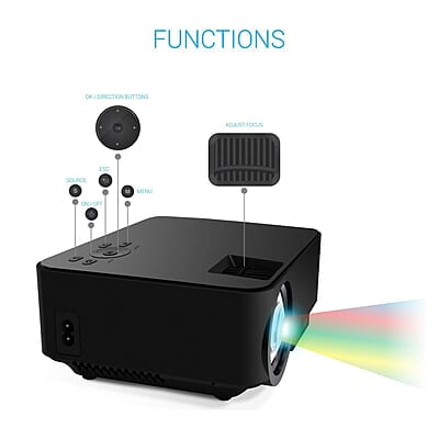 Portronics POR 624 Portable LED Projector (Black), USB Portronics POR 624 Portable LED Projector (Black), USB