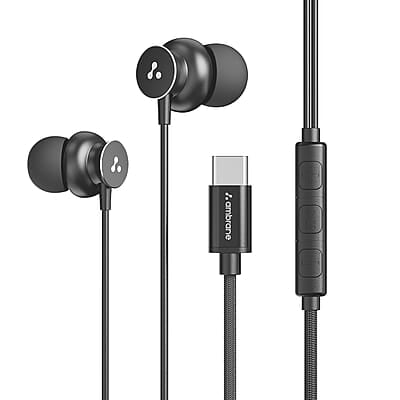 Ambrane Type C Wired in Ear Earphones with in-Line Mic for Clear Calling,1.2M Cable,10Mm Dynamic Drivers for Boostedbass,Control Buttons for iPhone 15,Samsung&Type C Devices Stringz 38C Ambrane Type C Wired in Ear Earphones with in-Line Mic for Clear Calling,1.2M Cable,10Mm Dynamic Drivers for Boostedbass,Control Buttons for iPhone 15,Samsung&Type C Devices Stringz 38C