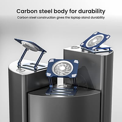 Portronics My Buddy K10 Portable Laptop Stand with Multiple Height Adjustable Angles, Fan-Based Ventilated Bottom Portronics My Buddy K10 Portable Laptop Stand with Multiple Height Adjustable Angles, Fan-Based Ventilated Bottom