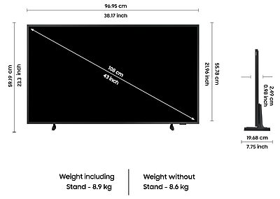 Samsung 108 cm (43 inches) The Frame Series 4K Ultra HD Smart QLED TV QA43LS03DAULXL Samsung 108 cm (43 inches) The Frame Series 4K Ultra HD Smart QLED TV QA43LS03DAULXL