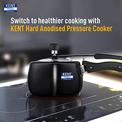 KENT Hard Anodised 5 Litre Pressure Cooker with SS Inner Lid