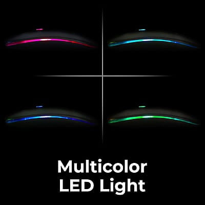ZEBRONICS Newly Launched Blanc Slim Wireless Mouse with Rechargeable Battery, BT + 2.4GHz, 4 Buttons, 800/1200/1600 DPI, Silent Operation, Multicolor LED Lights ZEBRONICS Newly Launched Blanc Slim Wireless Mouse with Rechargeable Battery, BT + 2.4GHz, 4 Buttons, 800/1200/1600 DPI, Silent Operation, Multicolor LED Lights