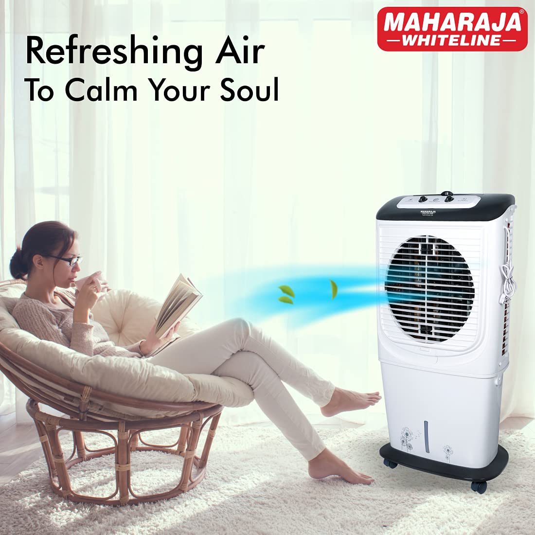 Maharaja White line Plastic Hybridcool 55-Litre Air Cooler with Remote, 55 Liters, Maharaja White line Plastic Hybridcool 55-Litre Air Cooler with Remote, 55 Liters,