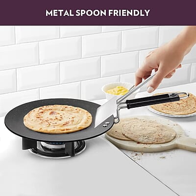 Borosil Granito Non-Stick Dosa Tawa, Induction Friendly, Granite Finish, PFOA-Free, 31 cm Diameter, Black Borosil Granito Non-Stick Dosa Tawa, Induction Friendly, Granite Finish, PFOA-Free, 31 cm Diameter, Black