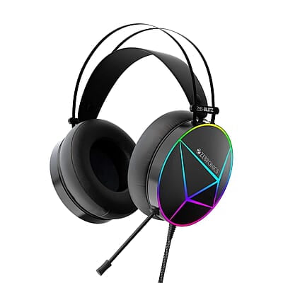 ZEBRONICS Zeb-Blitz USB Gaming Wired On Ear Headphones with Mic with Dolby Atmos, RGB Led, Windows Software, Simulated 7.1 Surround Sound, 2.4 Meter Braided Cable Flexible Padded Ear Cushions ZEBRONICS Zeb-Blitz USB Gaming Wired On Ear Headphones with Mic with Dolby Atmos, RGB Led, Windows Software, Simulated 7.1 Surround Sound, 2.4 Meter Braided Cable Flexible Padded Ear Cushions