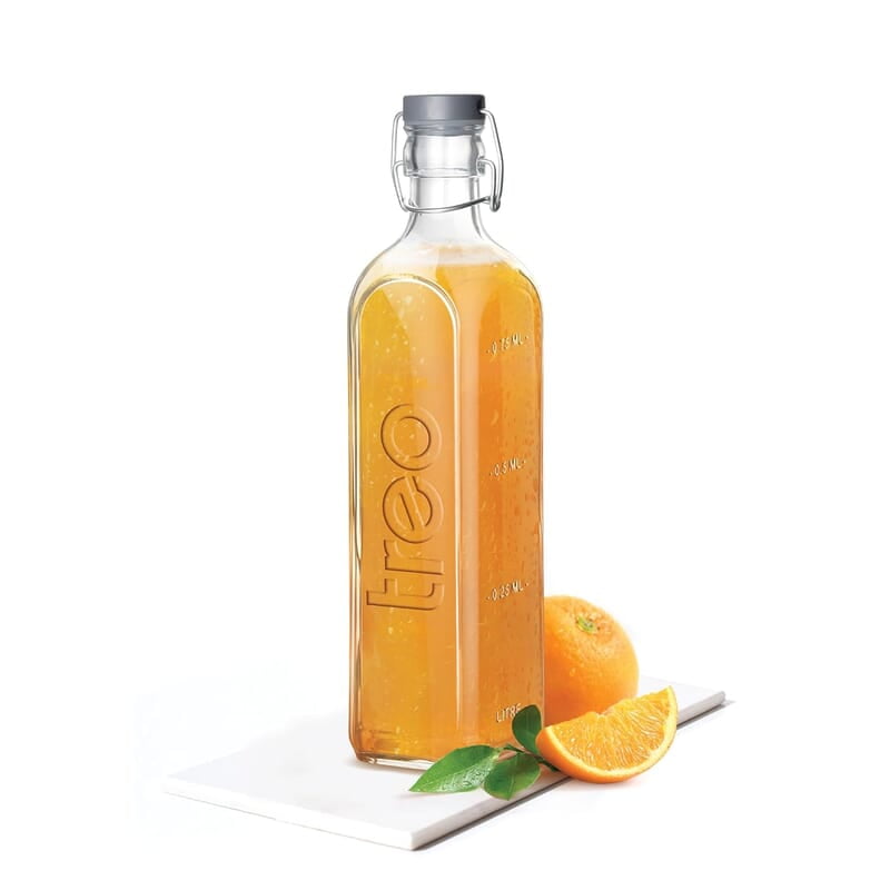Treo By Milton Squara Glass Water Bottle with Leakproof Flip Cap, Freezer and Dishwasher Safe Stylish & Unique Design,1000ml Treo By Milton Squara Glass Water Bottle with Leakproof Flip Cap, Freezer and Dishwasher Safe Stylish & Unique Design,1000ml