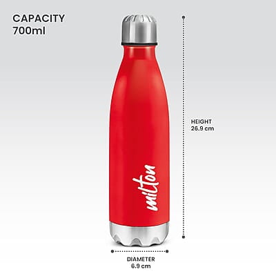 MILTON Shine 800 Stainless Steel Water Bottle, 700 ml Single walled Leak Proof MILTON Shine 800 Stainless Steel Water Bottle, 700 ml Single walled Leak Proof