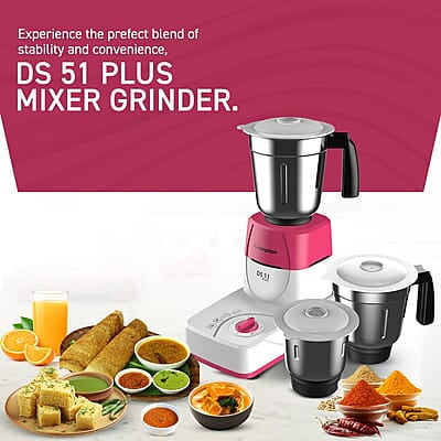 Crompton DS51 Plus Mixer Grinder with Powertron Motor & Motor Vent-X Technology Crompton DS51 Plus Mixer Grinder with Powertron Motor & Motor Vent-X Technology
