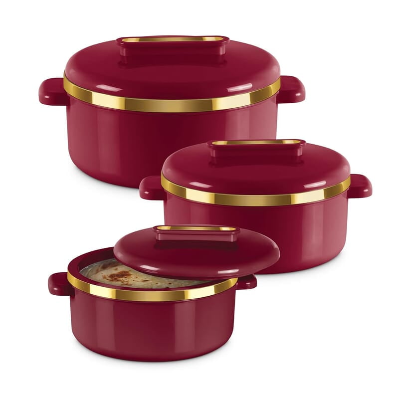 MILTON Curve Inner Stainless Steel Casserole Set of 3 (450 ml, 840 ml, 1300 ml)