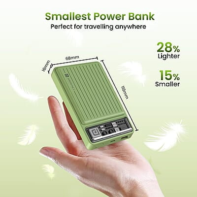 Portronics Luxcell Mini 10K Advanced 10000 mAh Smallest Power Bank with 22.5W Max Output