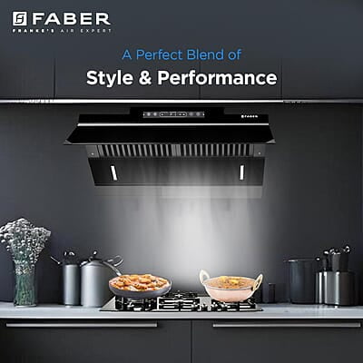 Faber 90cm 1500m³/hr Autoclean Kitchen Chimney Digital Display Filterless Slant Body T-Shape Panel Touch+Gesture Faber 90cm 1500m³/hr Autoclean Kitchen Chimney Digital Display Filterless Slant Body T-Shape Panel Touch+Gesture