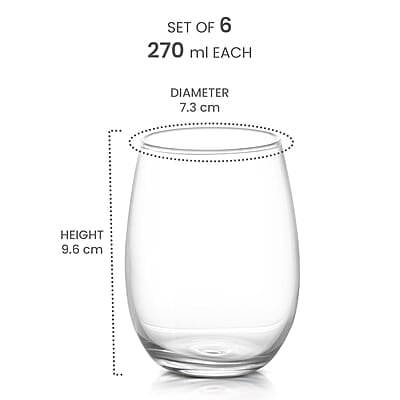 Treo by Milton Sphero Juice Tumbler, 6 Pieces Set, 270 ml Each, Transparent Treo by Milton Sphero Juice Tumbler, 6 Pieces Set, 270 ml Each, Transparent
