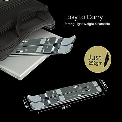 Portronics My Buddy K2 Portable Laptop stand with 7 Adjustable Level, Ergonomic Design, Multifunctional for All Laptops Portronics My Buddy K2 Portable Laptop stand with 7 Adjustable Level, Ergonomic Design, Multifunctional for All Laptops