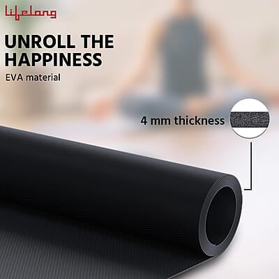 Lifelong Yoga mat for Women & Men EVA Material 4mm Anti-Slip Yoga Mat for Gym Workout
