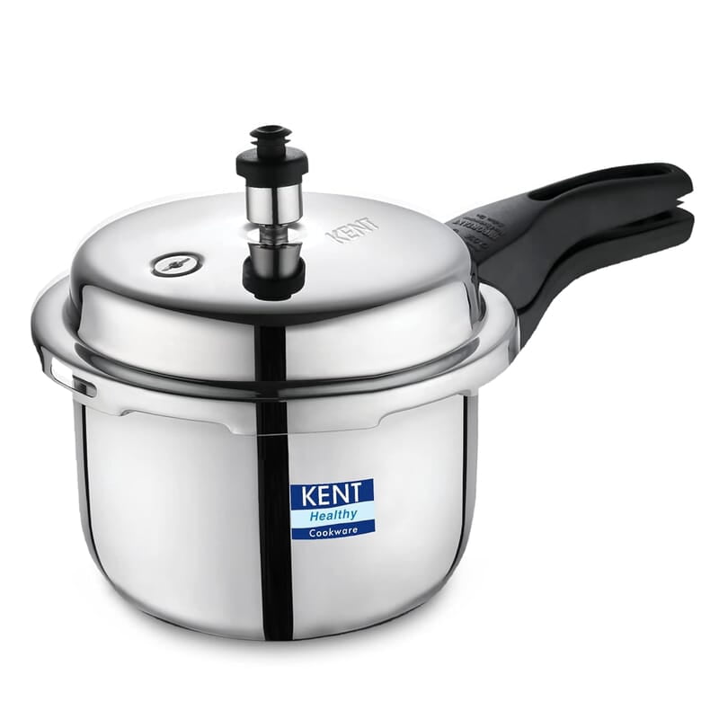 KENT Stainless Steel 3 Litre Pressure Cooker with SS Outer Lid