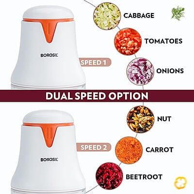 Borosil Chef Delite 260W Electric Glass Chopper For Kitchen Use | White Chopper | Low Noise Operation | Kitchen Accessories Items | Stainless Steel Blades, Whisking Blade for Cream, Chaas, Lassi Borosil Chef Delite 260W Electric Glass Chopper For Kitchen Use | White Chopper | Low Noise Operation | Kitchen Accessories Items | Stainless Steel Blades, Whisking Blade for Cream, Chaas, Lassi