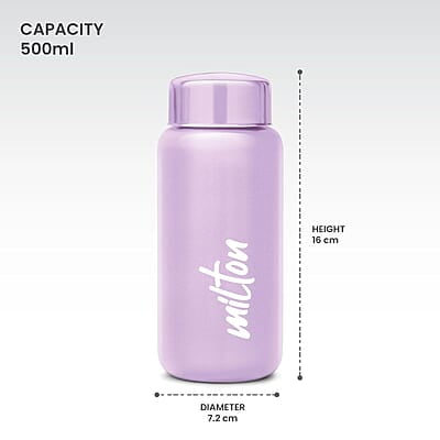 MILTON Aqua 500 Stainless Steel Water Bottle, 500 ml Single walled Leak Proof MILTON Aqua 500 Stainless Steel Water Bottle, 500 ml Single walled Leak Proof