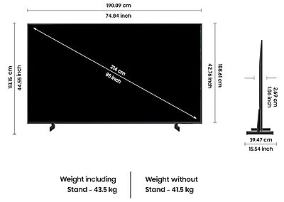 Samsung 214 cm (85 inches) 4K Ultra HD Smart LED TV UA85DU8300UXXL
