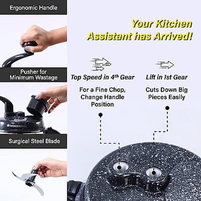 Wonderchef Smart Turbo Chopper 3-In-1 Chop Mince Whip Wonderchef Smart Turbo Chopper 3-In-1 Chop Mince Whip