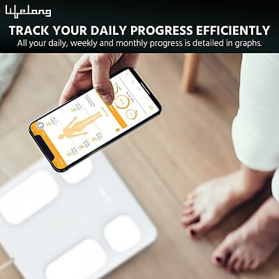 Lifelong 8 electrode Smart Body Fat Scale With weight display and Bmi on handle Lifelong 8 electrode Smart Body Fat Scale With weight display and Bmi on handle