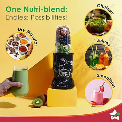 Wonderchef 400 Watt Nutri-Blend Juicer Mixer Grinder (Black)