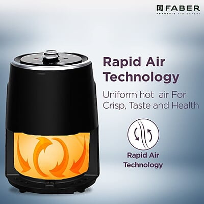 Faber 1300W, 2Liter Hot Air Fryer (FAF 2.0 BK) Black, Small Faber 1300W, 2Liter Hot Air Fryer (FAF 2.0 BK) Black, Small