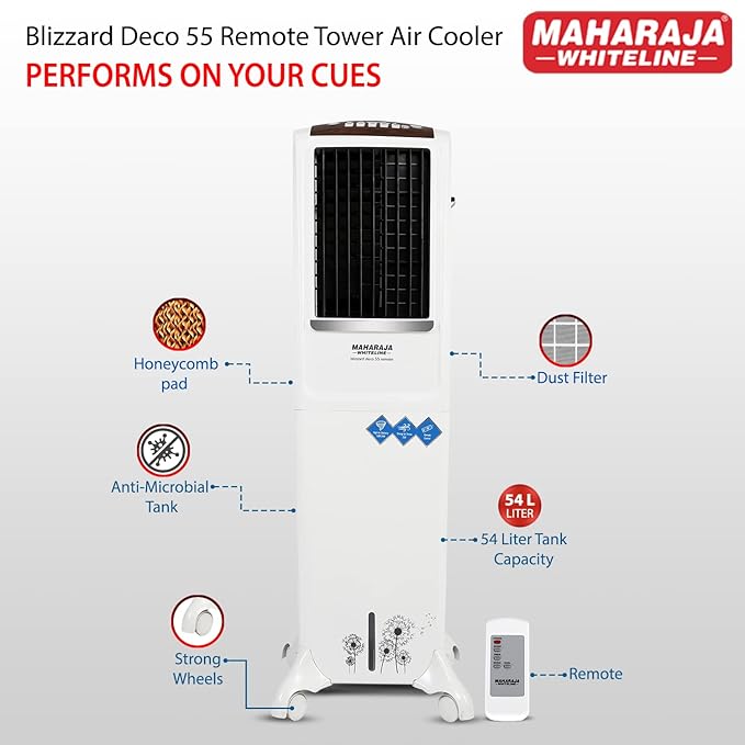 Maharaja White line Blizzard Deco 55, Air cooler Remote, Maharaja White line Blizzard Deco 55, Air cooler Remote,