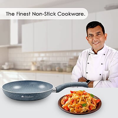 Wonderchef Granite 24 cm Non-Stick Fry Pan 1.8 L Grey 5 Layer PFOA Free Non-Stick Coating Wonderchef Granite 24 cm Non-Stick Fry Pan 1.8 L Grey 5 Layer PFOA Free Non-Stick Coating