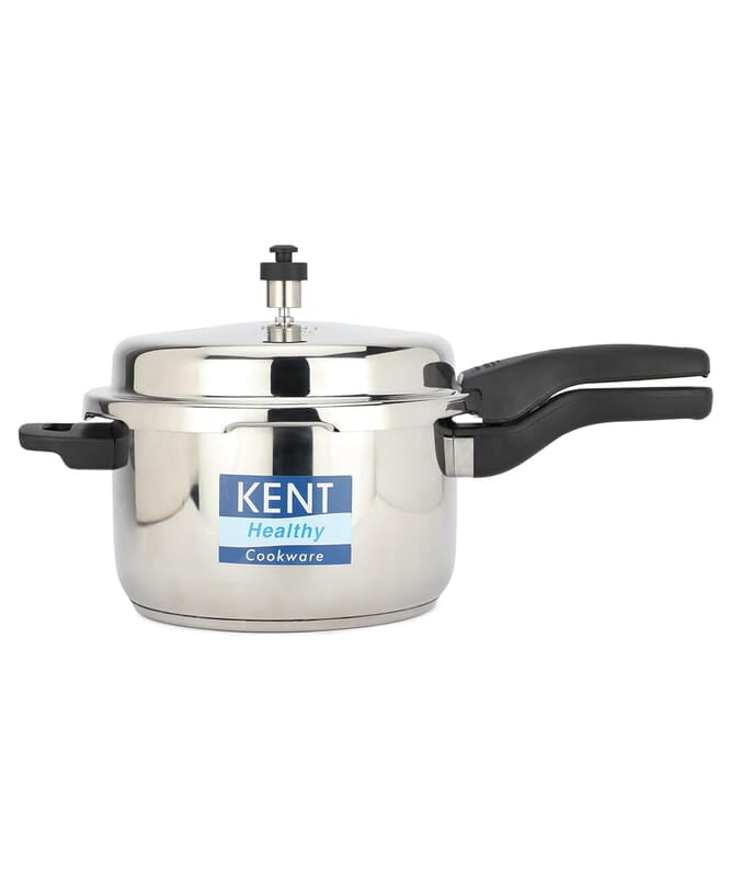 KENT Stainless Steel 5 Litre Pressure Cooker with SS Outer Lid KENT Stainless Steel 5 Litre Pressure Cooker with SS Outer Lid