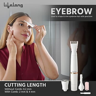 Lifelong Rechargeable Trimmer for Women 4 in 1 Women Trimmer, Bikini Trimmer for Women, 60 Minutes Runtime