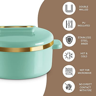 MILTON Curve 2500 Inner Stainless Steel Casserole, 2.15 litres, Light Green MILTON Curve 2500 Inner Stainless Steel Casserole, 2.15 litres, Light Green