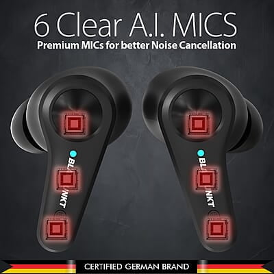 Blaupunkt Newly Launched BTW300 PLATINUM Hybrid ANC Moksha in Ear Earbuds with 42dB I 6 Mics CRISPR ENC I Blink Pair Tech I Ambient Mode Noise Cancelling I TurboVolt Fast Charging